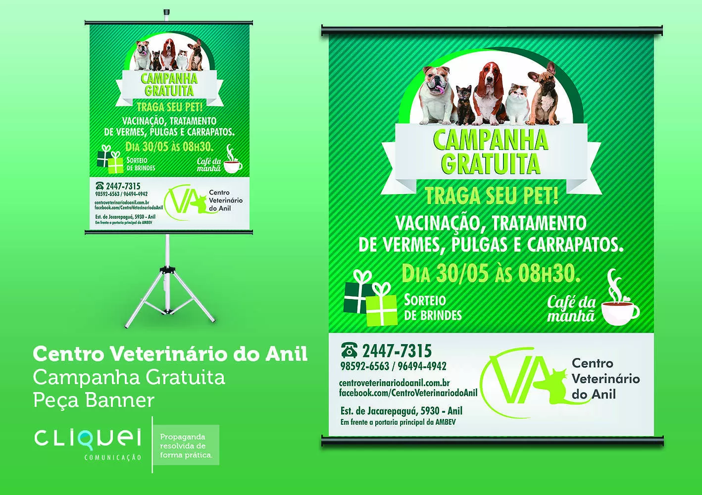 Material para eventos CVA — projeto Cliquei Marketing Digital